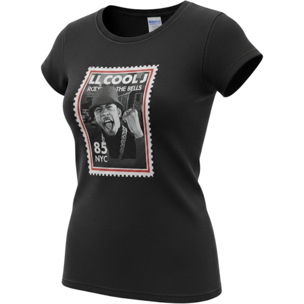 LL Cool J Rock The Bells 85 NYC Graphic T-Shirt Black Womens Small 90s